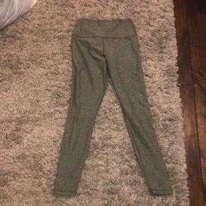 Green and white full size leggings